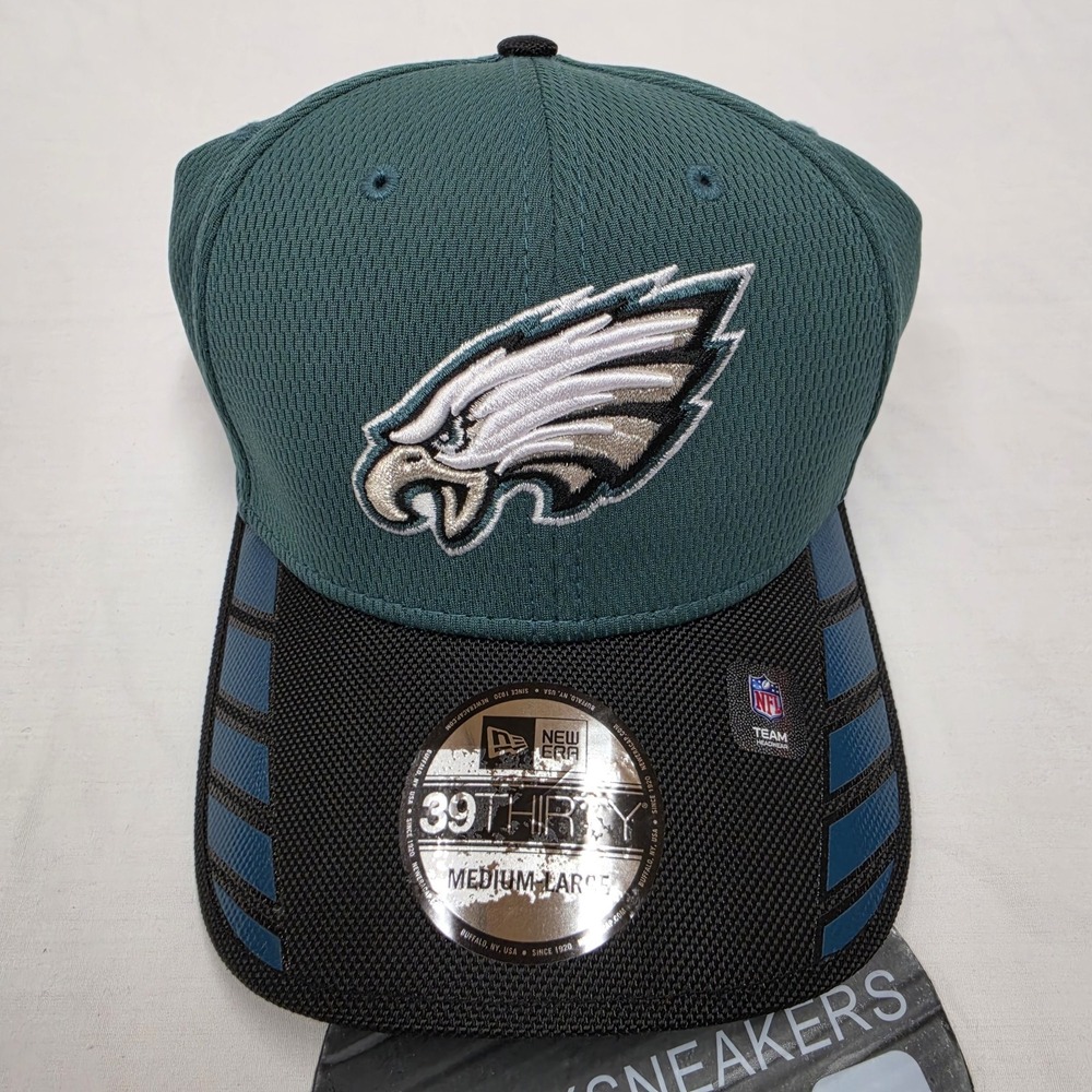 Philadelphia Eagles New Era 39Thirty Visor Hit Hat Cap Stretch Fit Medium/Large